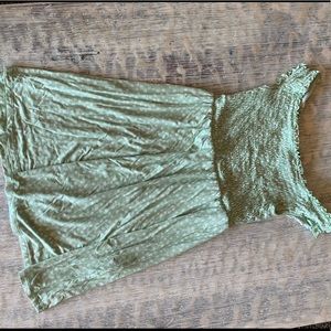 Light green, off the shoulder summer dress